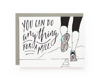 Anything For A Mile - letterpress card