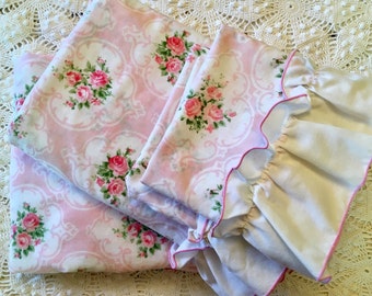 Vintage Tastemaker Cameo Rose in Pink - Twin - Fitted Flat - Standard Pillowcases - Pink Roses - Beautiful Pink Rose Bedding - Roses Cases