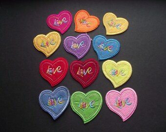 HEART IRON ON Patch,Iron On Applique,Sew Motif,Sewing Notion,Kids Clothing Patch,Sewing Supply,Craft Supply,Love,Valentine Patch Applique