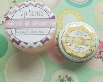 Lip Scrub - Lipscrub - Lips - Natural Lip Scrub - Honey Lip Scrub - Sugar Lip Scrub - Lipgloss Set - Gold Lipgloss - Lip Scrub Set - Makeup