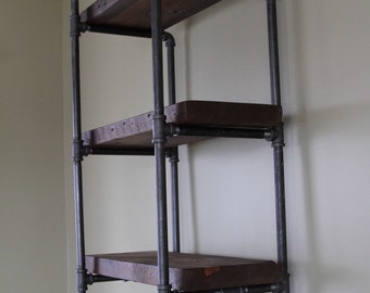 The Hemingway Wall Mount Bookcase Reclaimed Wood Bookshelf