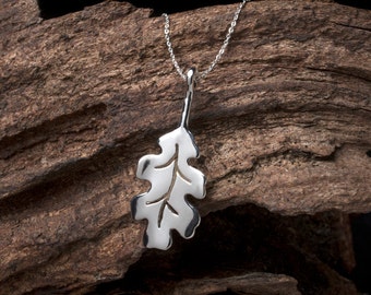 Sterling Silver Oak Leaf Necklace, Silver Oak Leaf, Oak Leaf, Oak Leaf Pendant, Oak Leaf Necklace, Silver Leaf, Oak Leaf Jewellery