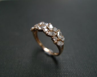 Marquise Engagement Ring / Wedding Ring / Diamond Ring / diamond wedding band / Marquise Ring / Marquise wedding ring in 14K Rose Gold