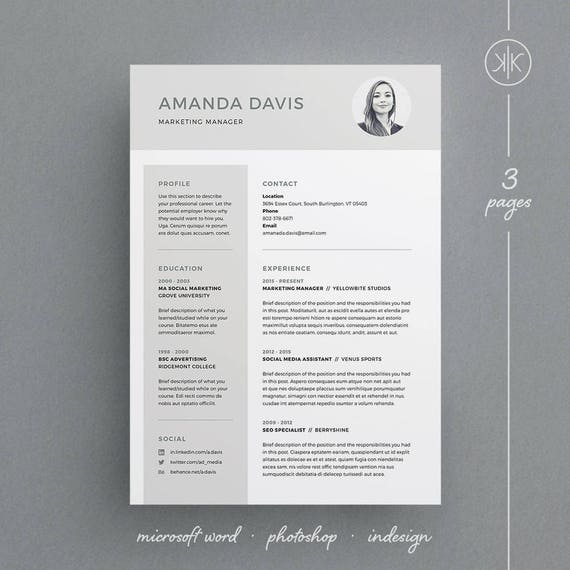 photoshop resume template word amanda resume cv template word photoshop indesign photoshop resume template word amanda resume cv template word photoshop indesign