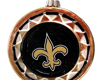 4" New Orleans Saints Hand blown Glass ornament