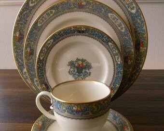 Lenox Autumn Pattern Gold-Banded 5 Piece Set