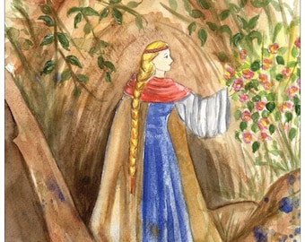 The Rose of Turaida - Latvian legend postcard