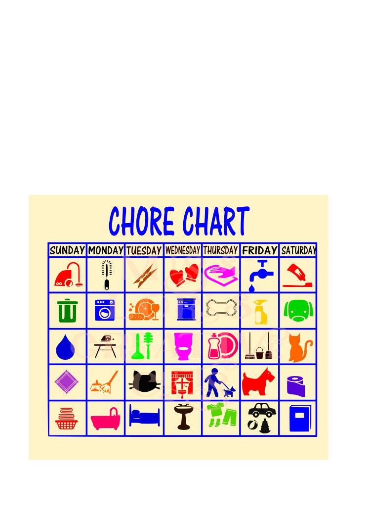 Chore chart SVG Cut file Cricut explore file vinyl cricut