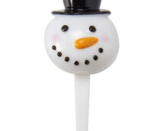 12 Snowman 3D Cupcake Picks Toppers Party Favors Christmas Cake Decorations