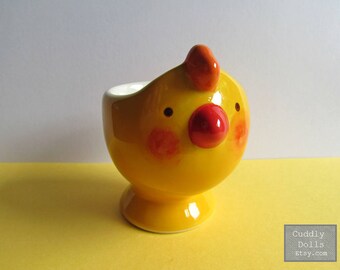 Soft Boiled Egg Cups,Chicken,Porcelain Egg Cups,Ceramic Egg Cup,Serving,Breakfast,Brunch,Kitchen,Chicken egg cups,Rosster,Hen,Yellow Chicken