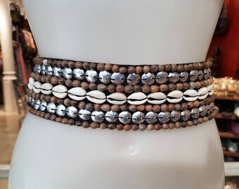 Ethnic belt, boho belt, Shell belt, metal belt