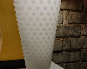 White Hobnail Vase