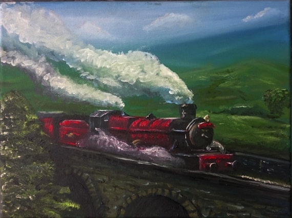 Harry Potter The Hogwarts Express Original Oil Painting