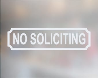 NO SOLICITING Decal. Storefront Business Window/Door Sticker Decal. No Soliciting Door Sign.