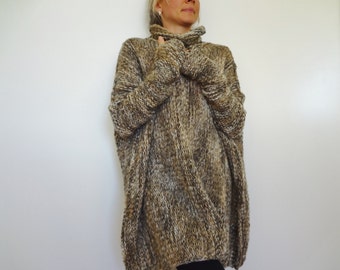 Christmas sale !! Oversized chunky woman sweater. Bulky/Slouchy/Loose sweater Multicolor knit womens sweater. Handmade knit sweater.
