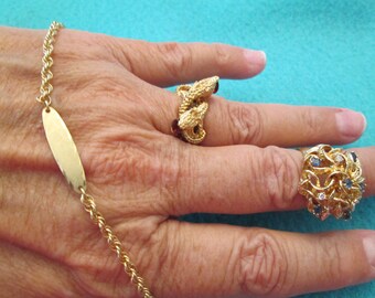 Stunning Solid 14kt. Gold Chain Link Bracelet>>Engravable>> Dainty and oh so Pretty!!