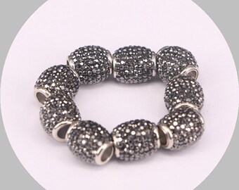 10pcs Pave Crystal Zircon Leather Cords Magnetic Clasps, 6.0mm Hole, Leathe Clasps, Jewelry Findings