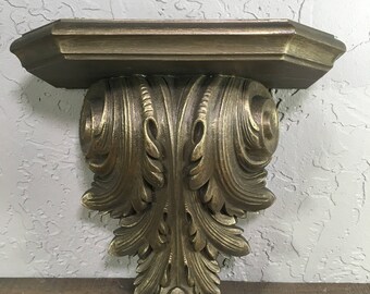 Vintage Burwood Shelf Sconce / Mid Century Decor / Hollywood Regency