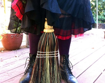 Kitchen Broom in your choice of Natural, Black, Rust or Mixed Broomcorn - Shaker Broom For Sweeping