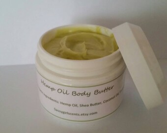 Hemp Oil Body Butter, whipped hemp oil, vegan lotion, shea butter, 2 ounce