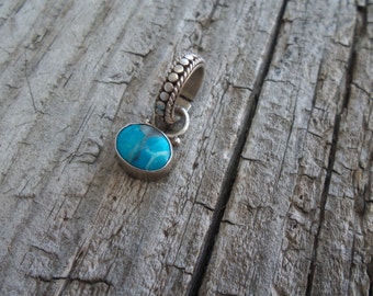 Turquoise and Sterling Silver Pendant Charm