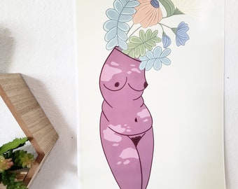 BODY POSI Plant Print| Woman| Woc| Body Positive|