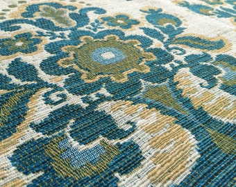 Vintage fabric 50cm x 120cm Baroque pattern Blue