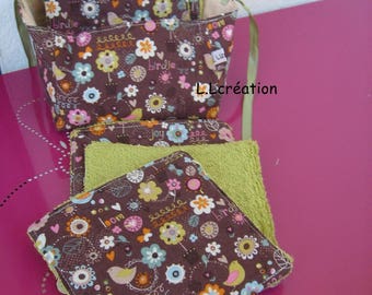 Green Terry cloth washable Brown printed cotton