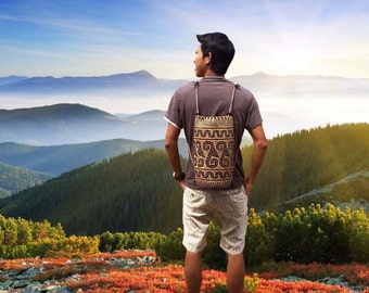 Hiking, Tracking, Outdoor Activities Natural Material Rattan Backpack