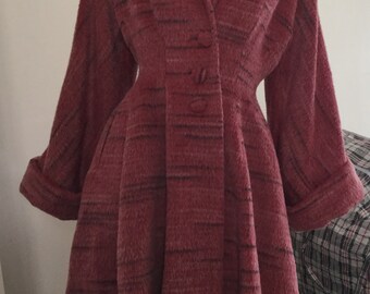 Classic 60s vintage Lilli Ann princess coat rose pink XS