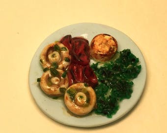 Dollhouse miniature food, 1/12th scale food, handmade miniature, realistic polymer clay food,