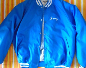 Blue Vintage Mens Bomber Jacket XL