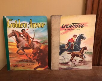 Vintage Cowboy and Indians Books/Vintage Children Cowboy Books/Bill and Bernard Martin Books/Children Western Books