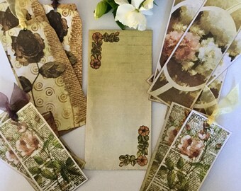 Digital mixed media cards/bookmarks