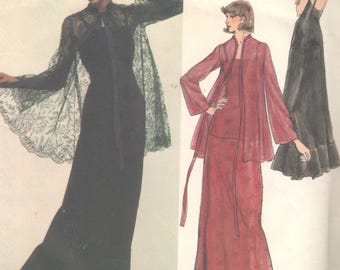 Vogue 1552 1970s Yves Saint Laurent Misses Evening Dress and Lace Jacket Pattern Womens Vintage Designer Sewing Pattern Size 8 Bust 31 UNCUT