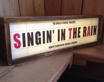 Retro Vintage Cinema Personalised Lightbox Sign