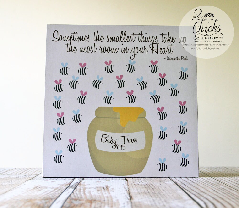 Fingerprint Bee Baby Shower Guest Book Baby Shower Guest Book