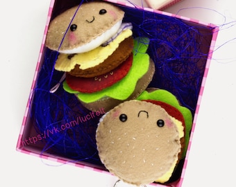 Tasty burger Felt Hamburger Gift