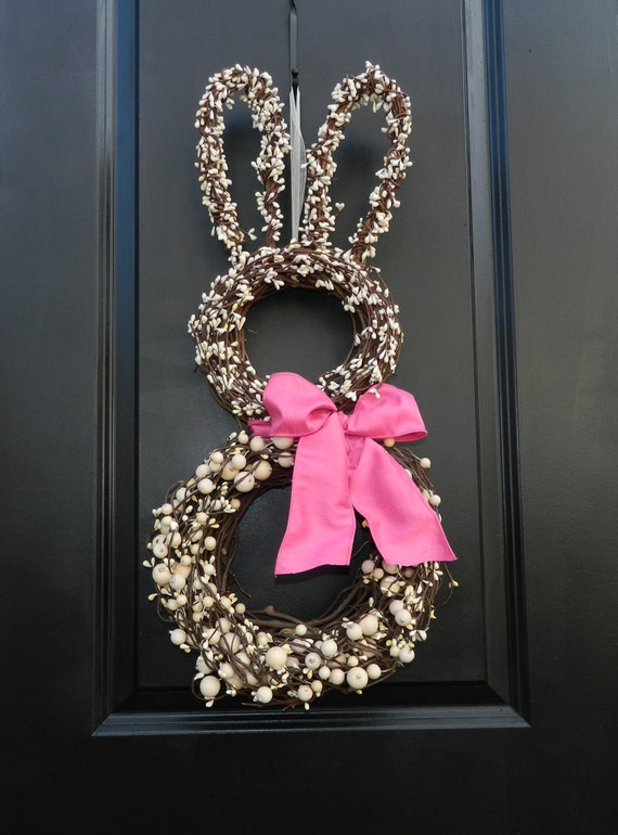 Bunny Wreath Easter Wreath Spring Wreath Choose Bow Bunny Wreath Easter Wreath Spring Wreath Choose Bow