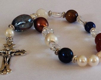 Lutheran Prayer Beads, Frälsarkransen, 18 bead rosary, Pearls of Christ, Wreath of Christ, pocket beads or Bracelet,