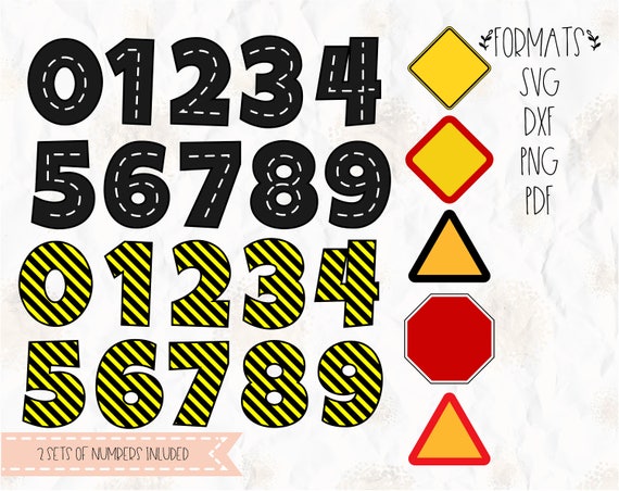 Download Under construction theme, numbers, signs, SVG (layered ...