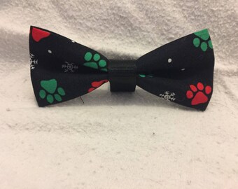 Pawsprints the Snow Bow Tie