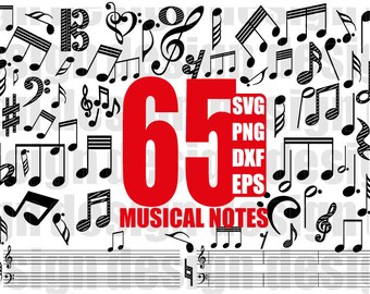 MUSICAL NOTES SVG, music svg, hamony svg, instrument svg, rock svg, cutting file, svg png dxf eps, for cricut and other machines