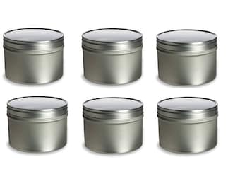 4 oz Clear Top Round Tins- Set of 6