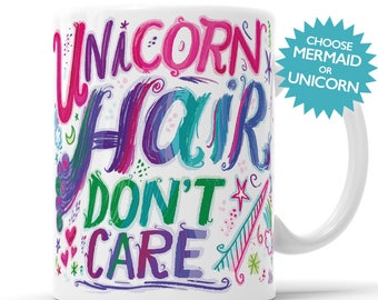 Unicorn Mug, Unicorn Gift, Cosmetologist Gift, Mermaid Hair, Rainbow Hair, Unicorn Hair Mug, Unicorn Hair, Mermaid Hair, Hair Dresser Gift