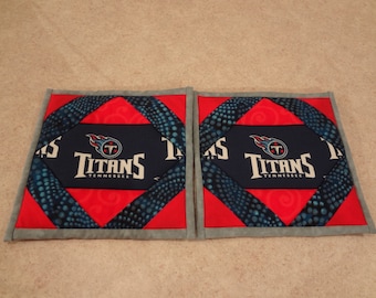 Tennessee Titans- quilted potholders- pair