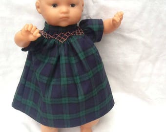 Green Plaid dress doll 36 cm
