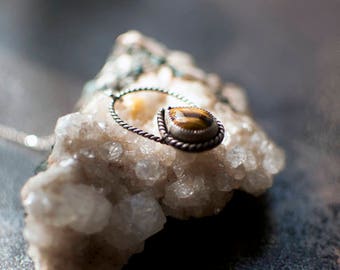 Tigers Eye and Sterling Silver Necklace