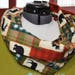 Warm Flannel Infinity Scarf with Large North American Animals On Patchwork Plaid Print