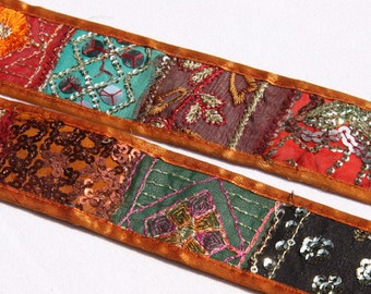 Galon indien patchwork, passementerie, galon couture, ruban de décoration -